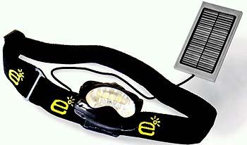 Solar LED Headlamp Li-ion battery