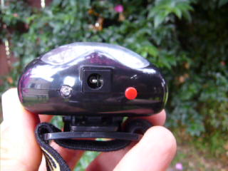 EL8 Headlamp bottom view, Battery Check Pushbutton, DC jack